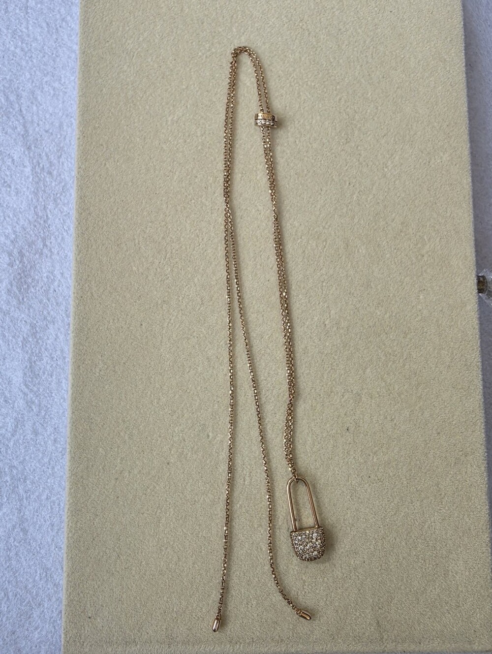 APM Monaco: Rose Gold on Sterling Silver Necklace with Pavé Crystals on Pendant